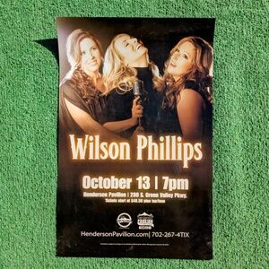 Wilson Phillips Retro 1990's Pop Music Group Concert Promotional Poster EUC